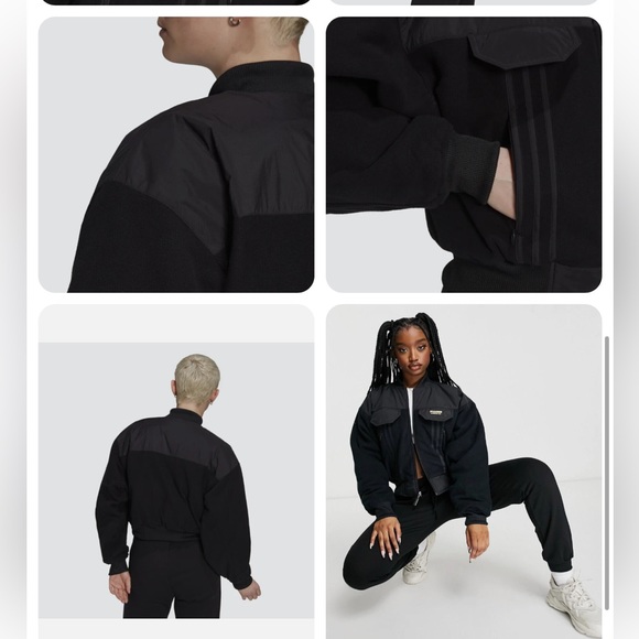 Adidas Black Warm Bomber Jacket M - Picture 6 of 11